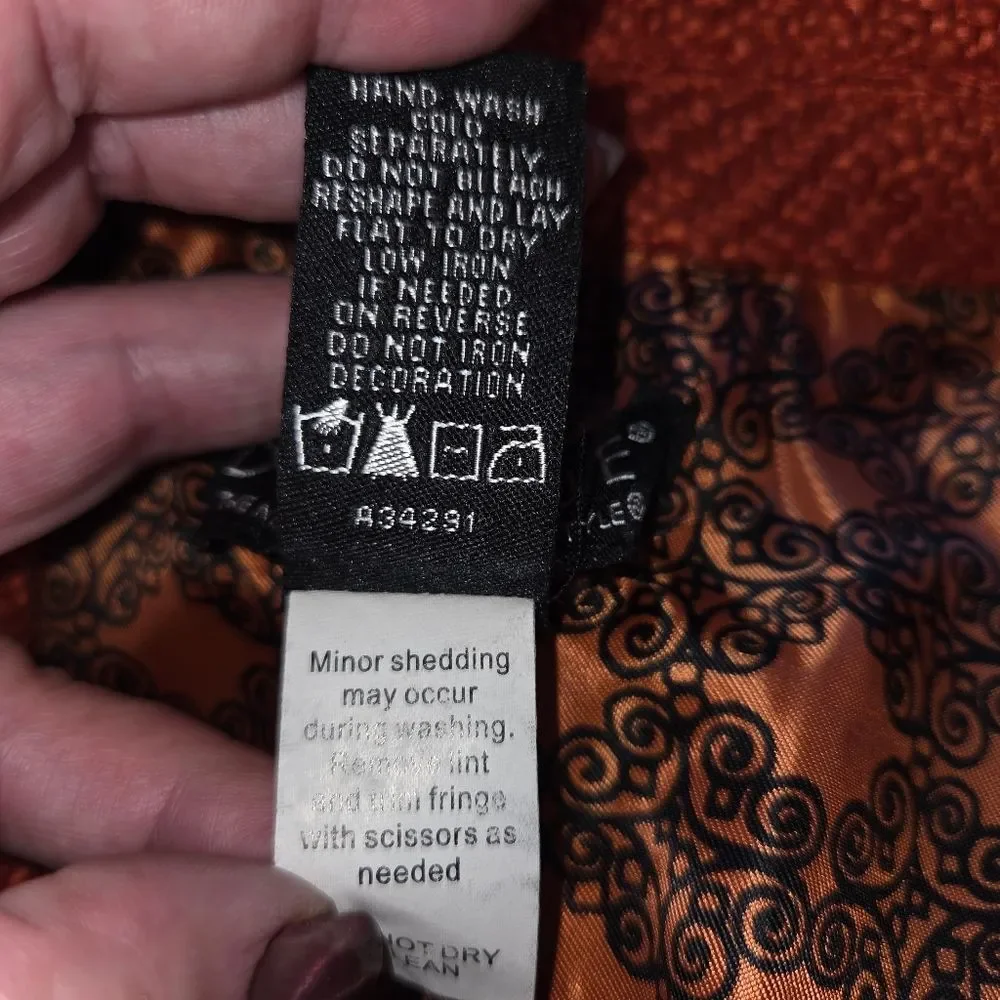 Dialogue Women's Tweed Orange Lined Textured Blazer Jacket Coat Size 12